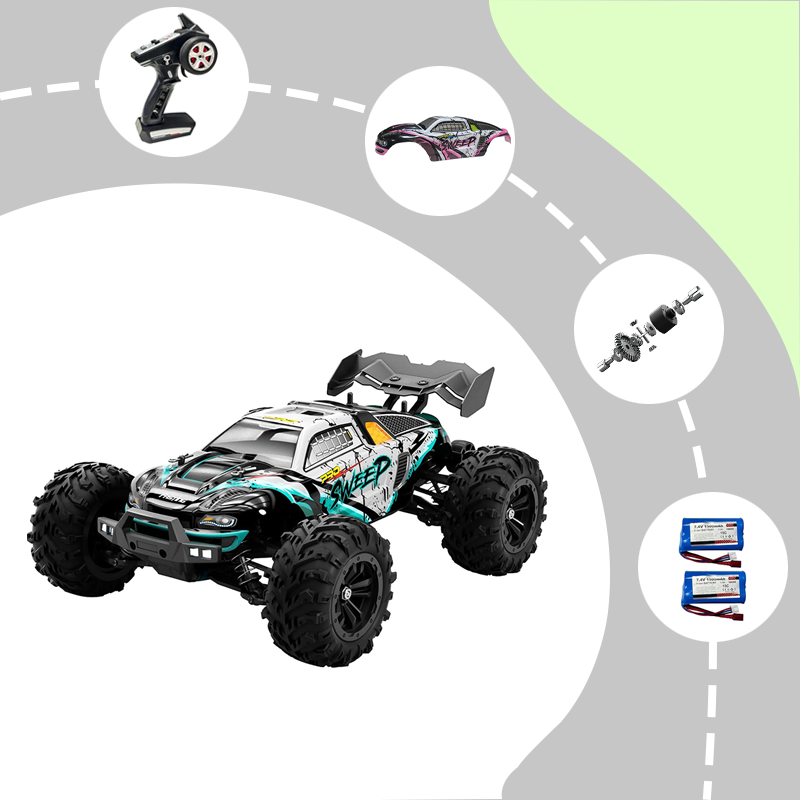 45+ MPH 4WD Brushless Waterproof Off-Road Remote Control Car 1:16