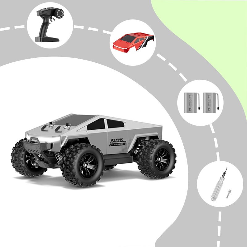 Two PVC car bodies, 1:18 scale monster pickup truck remote control car, 40 km/h