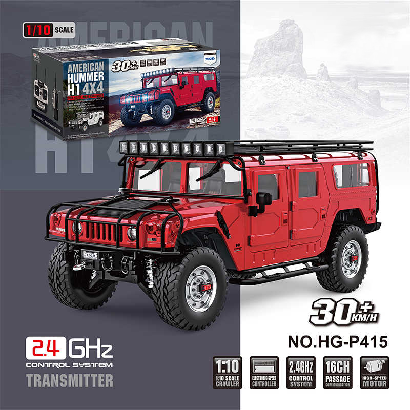 1/10 Scale 16-Channel Metal Chassis Hummer RC Crawler - HGR01