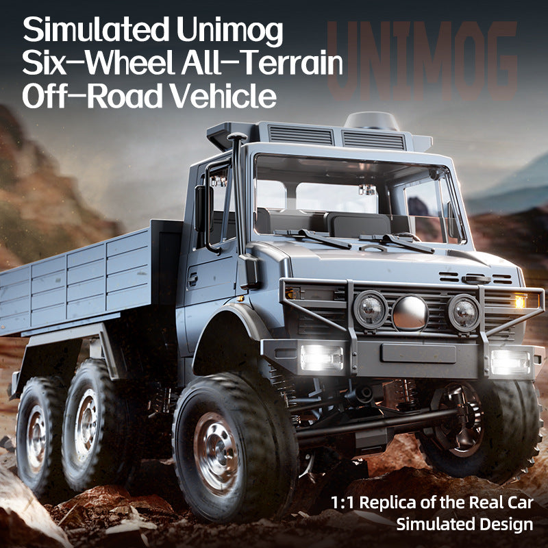 1/18 Unimog Simulation Six-Wheel Drive Suspension Carbon Brush Truck 15km/h - JJY5