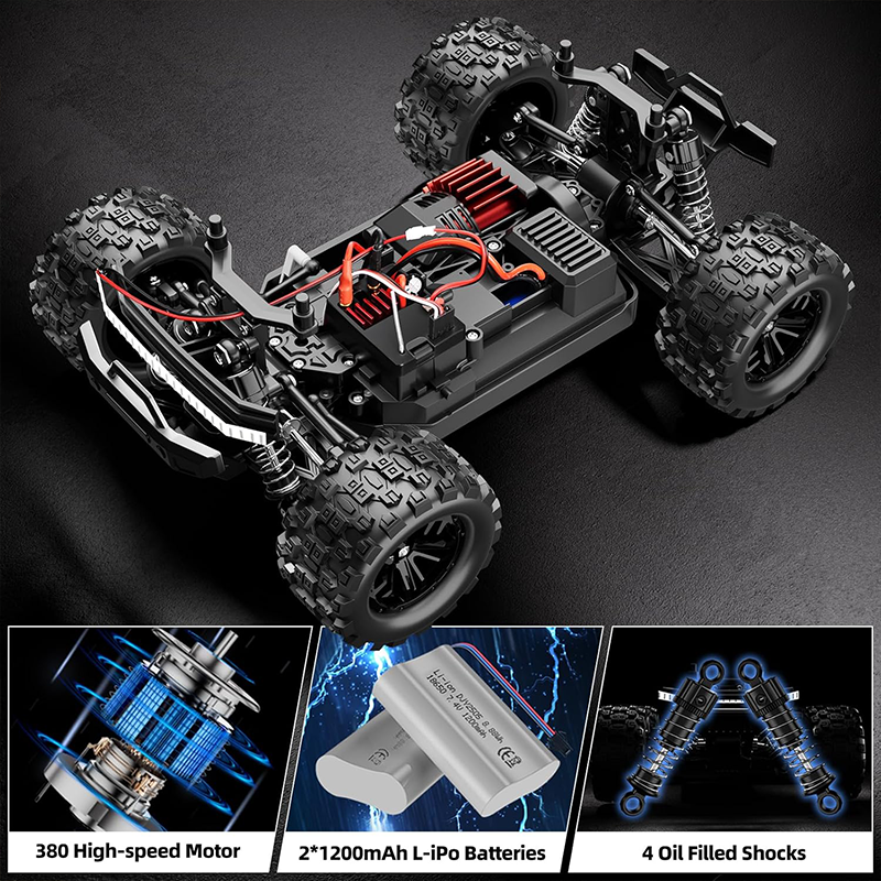 Two PVC car bodies, 1:18 scale monster pickup truck remote control car, 40 km/h