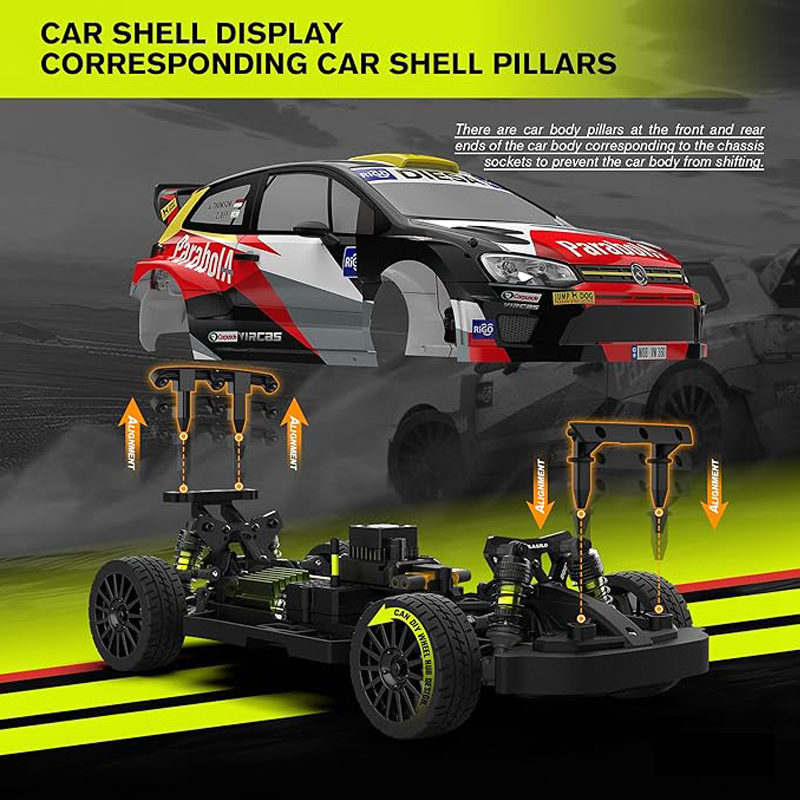 1/12 scale brushless waterproof rally car, 50+ mph, with gyroscope