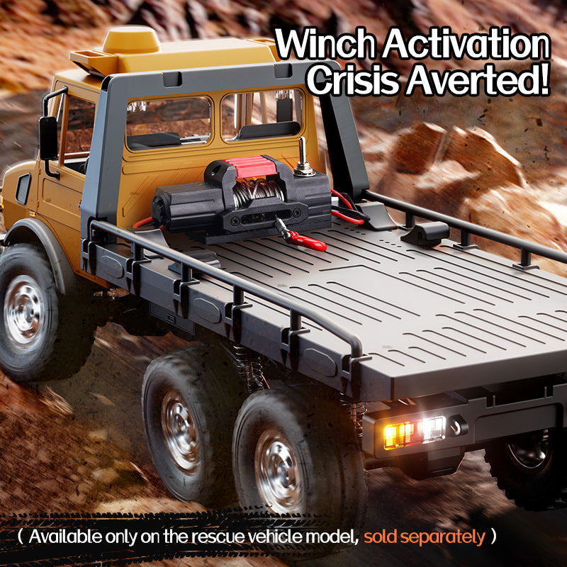 1/18 Unimog Simulation Six-Wheel Drive Suspension Carbon Brush Truck 15km/h - JJY5