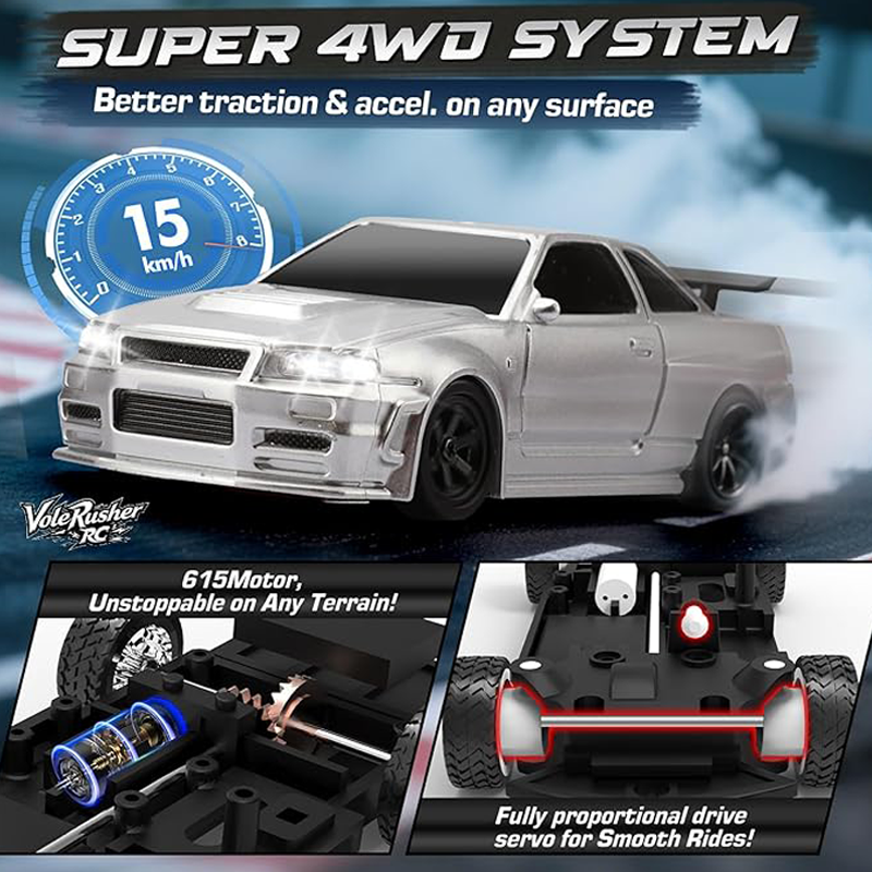 2025 New upgraded version 1/43 scale mini RC drift car with gyroscope