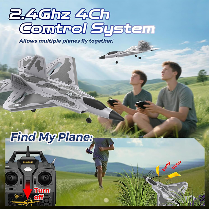 F-22 remote-controlled RTF aircraft with 6-axis gyroscope