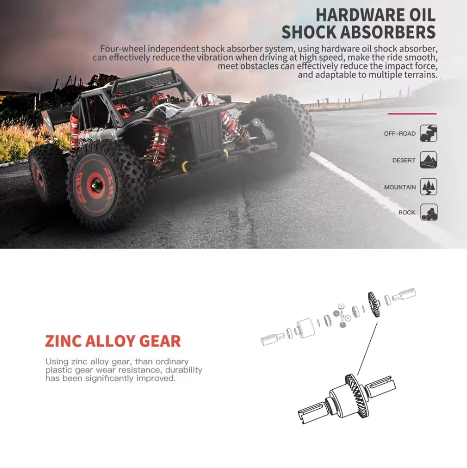 1:12 Brushless V8 4WD Off-Road Drift Car 75 km/h - WLY6