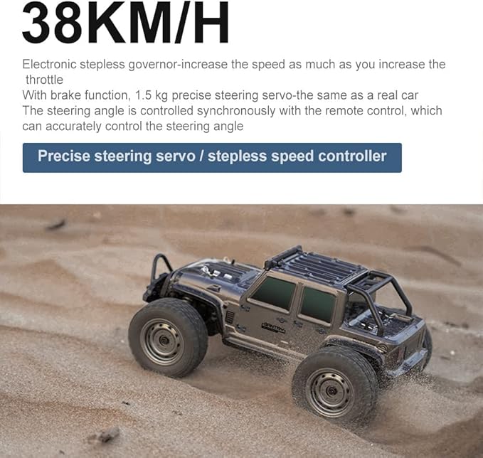 1:16 scale 4WD all-terrain remote control jeep, top speed 38 km/h - JJY26