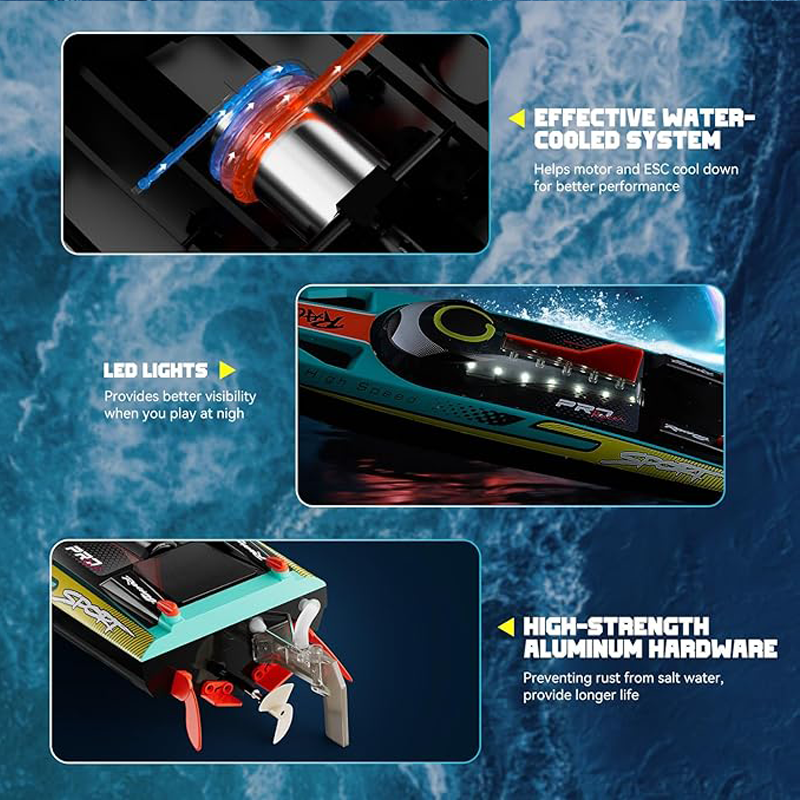 19-inch brushless self-righting racing boat, 40 mph