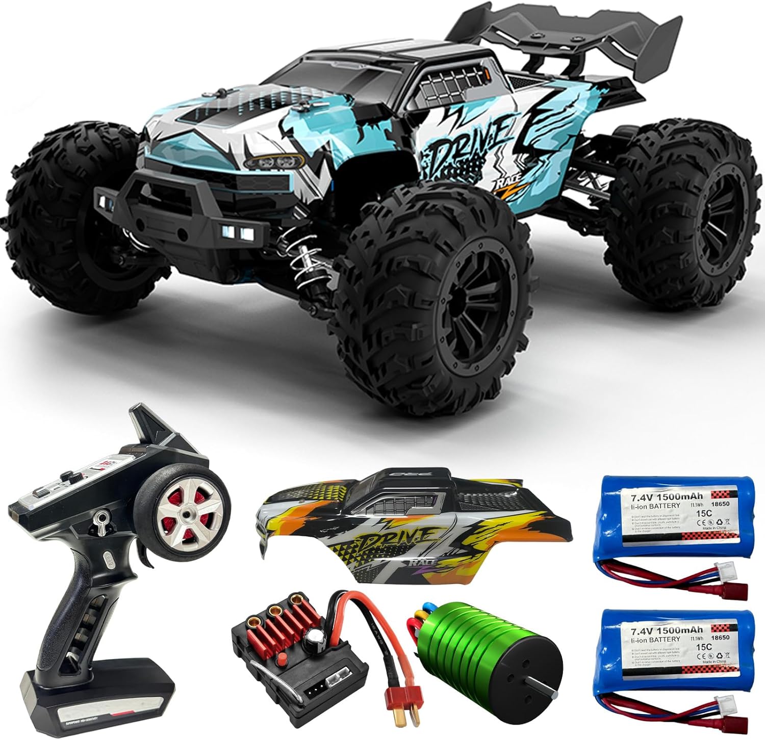 1:16 Brushless Professional-Grade Remote Control Monster Car 50 mph - JJY9