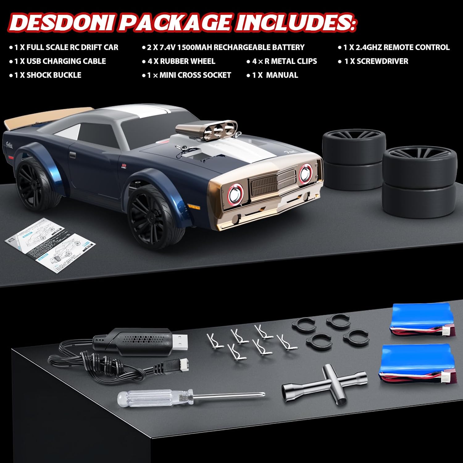 1/16 Muscle Remote Control Drift Car, 38 km/h - SGY34