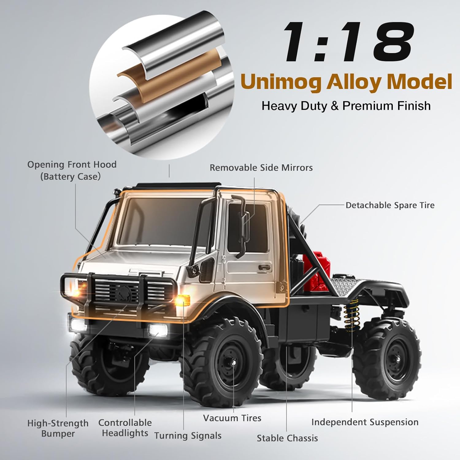 1/18 Alloy Off-Road Remote Control Climbing Transport Vehicle - JJY25