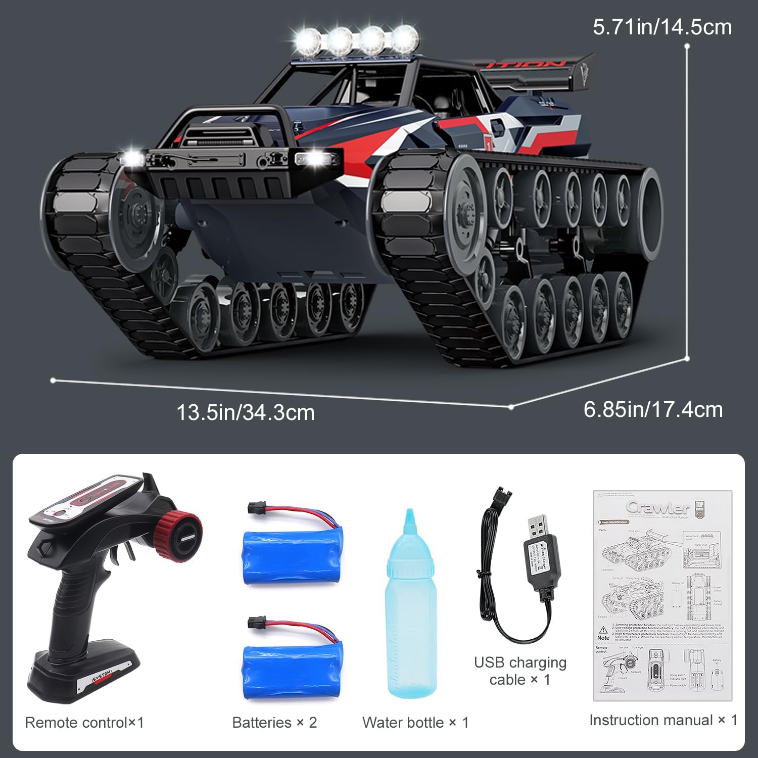 1/12 scale 4WD remote-controlled military tracked tank - JJY22