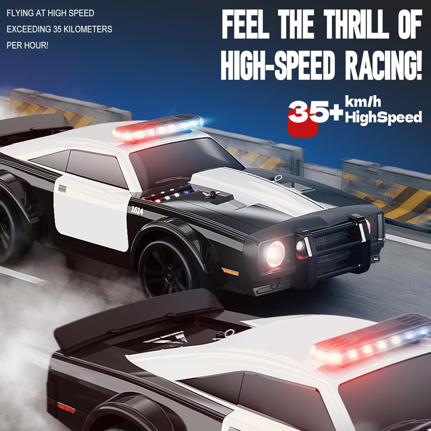 1:16 scale Dodge muscle police car, 35 km/h - SGY33