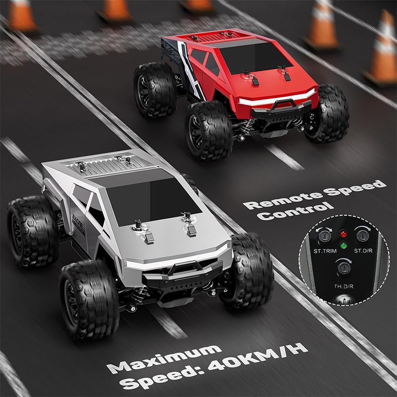 Two PVC car bodies, 1:18 scale monster pickup truck remote control car, 40 km/h