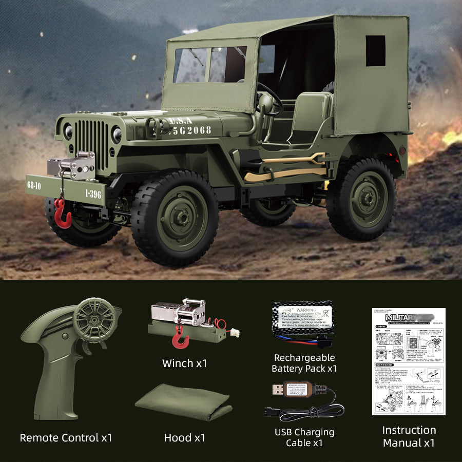 1/10 scale Willys military rock climbing remote control truck-JJY37