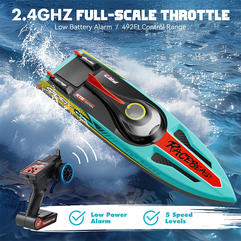 19-inch brushless self-righting racing boat, 40 mph