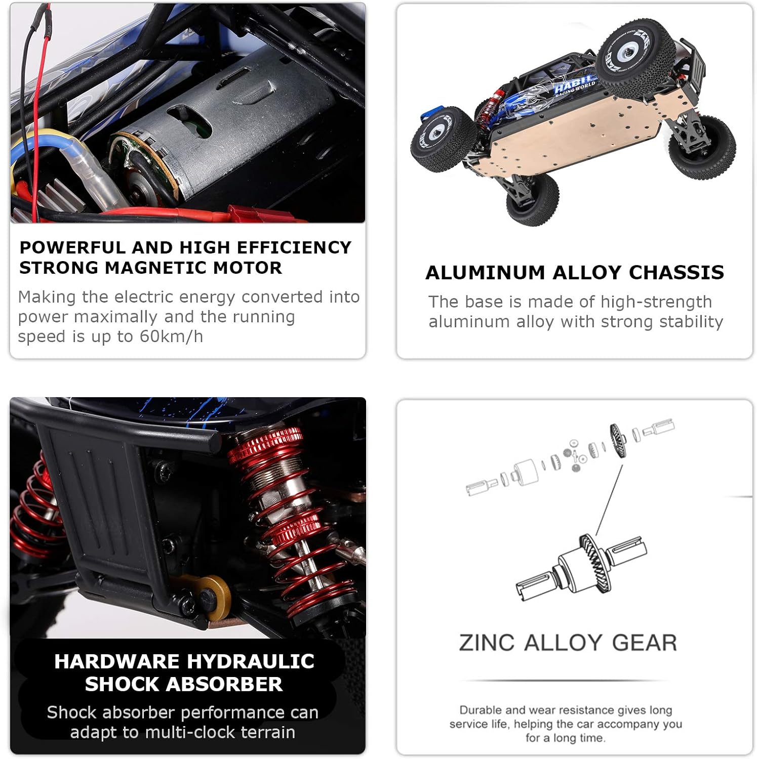 1/12 scale 2.4GHz four-wheel drive high-speed race car, 60 km/h - WLY11