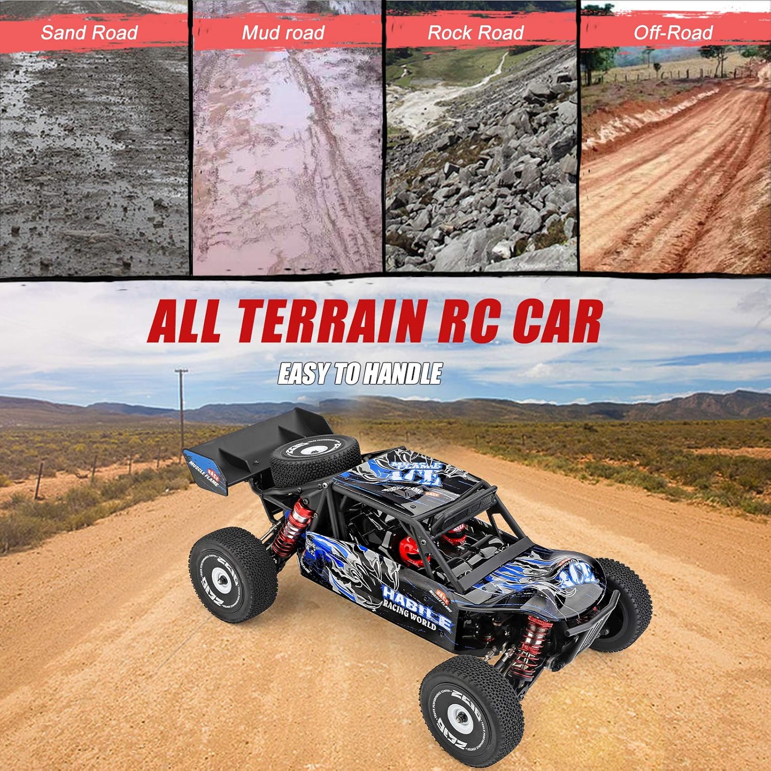 1/12 scale 2.4GHz four-wheel drive high-speed race car, 60 km/h - WLY11