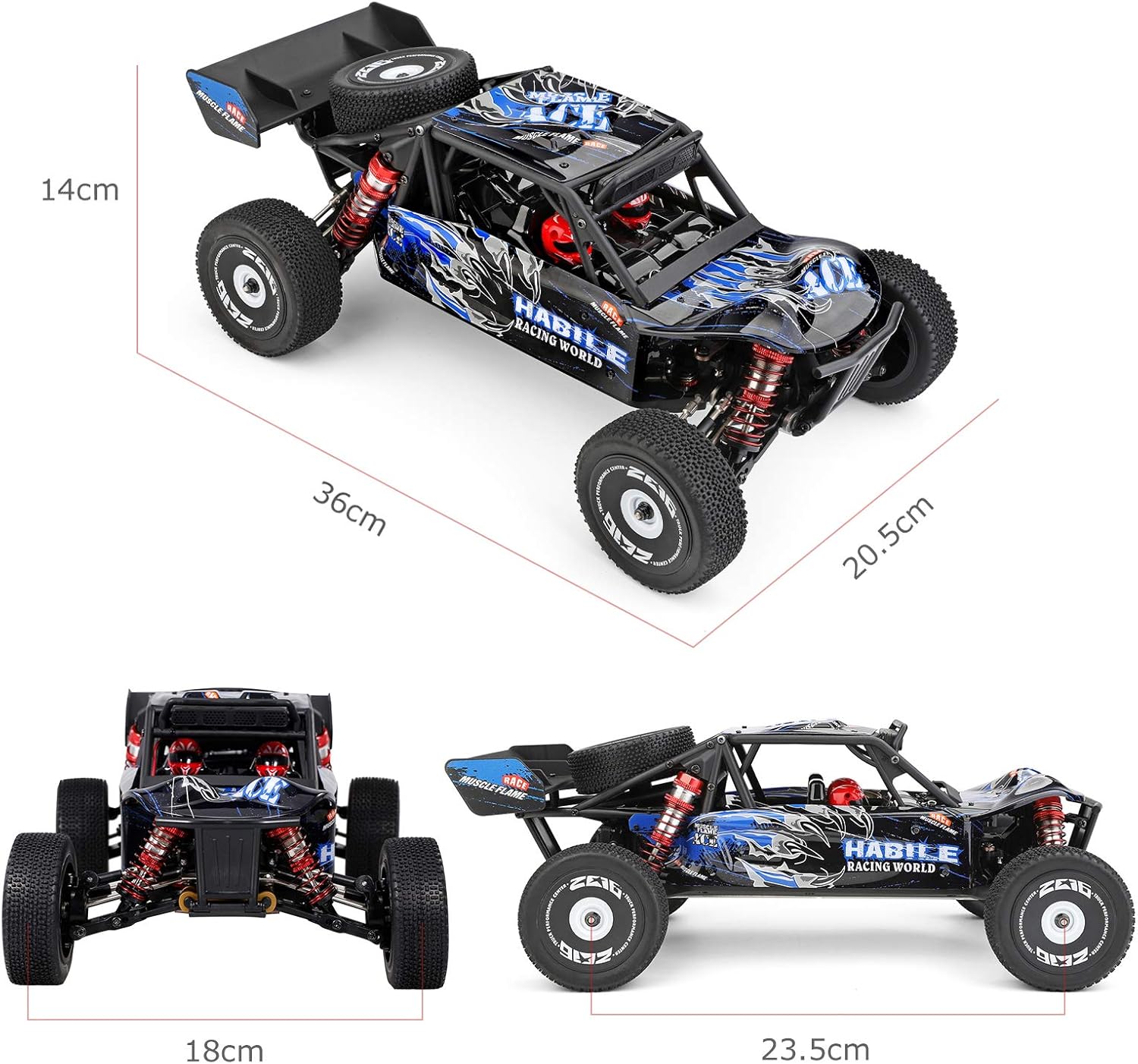 1/12 scale 2.4GHz four-wheel drive high-speed race car, 60 km/h - WLY11
