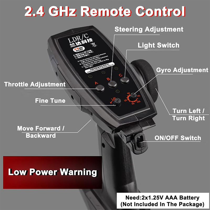Nissan GTR R34 1/18 RWD High-Speed Drift Remote Control Car 2.4GHz with Gyro 3 Batteries