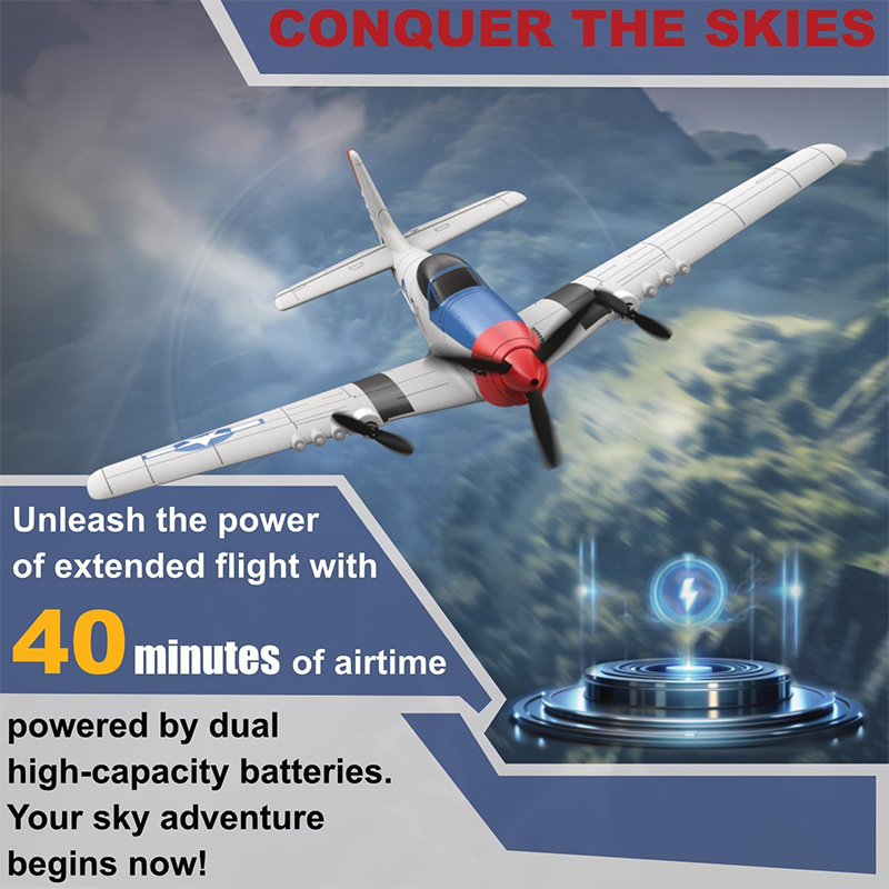 P51 remote control airplane, six-axis gyroscope