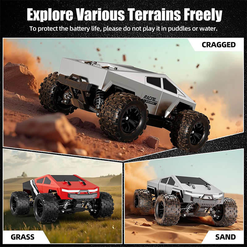 Two PVC car bodies, 1:18 scale monster pickup truck remote control car, 40 km/h