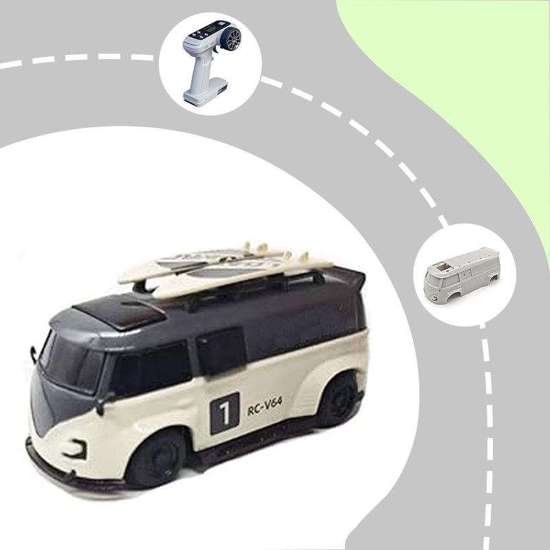2.4Ghz 1:64 scale mini RC sports car with DIY interchangeable body shells