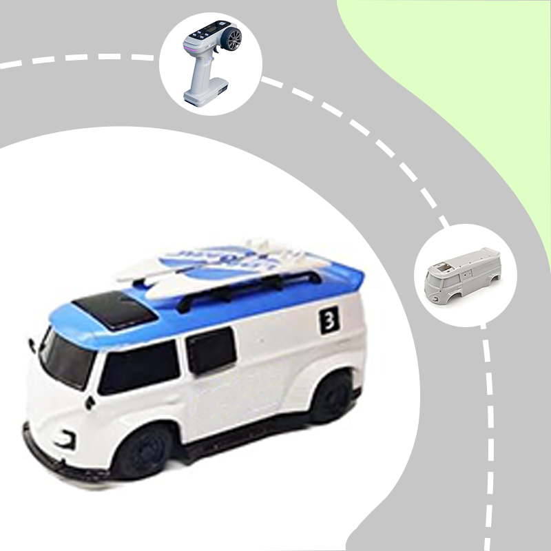 2.4Ghz 1:64 scale mini RC sports car with DIY interchangeable body shells