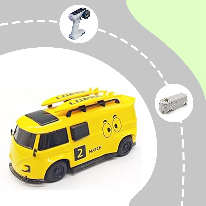 2.4Ghz 1:64 scale mini RC sports car with DIY interchangeable body shells