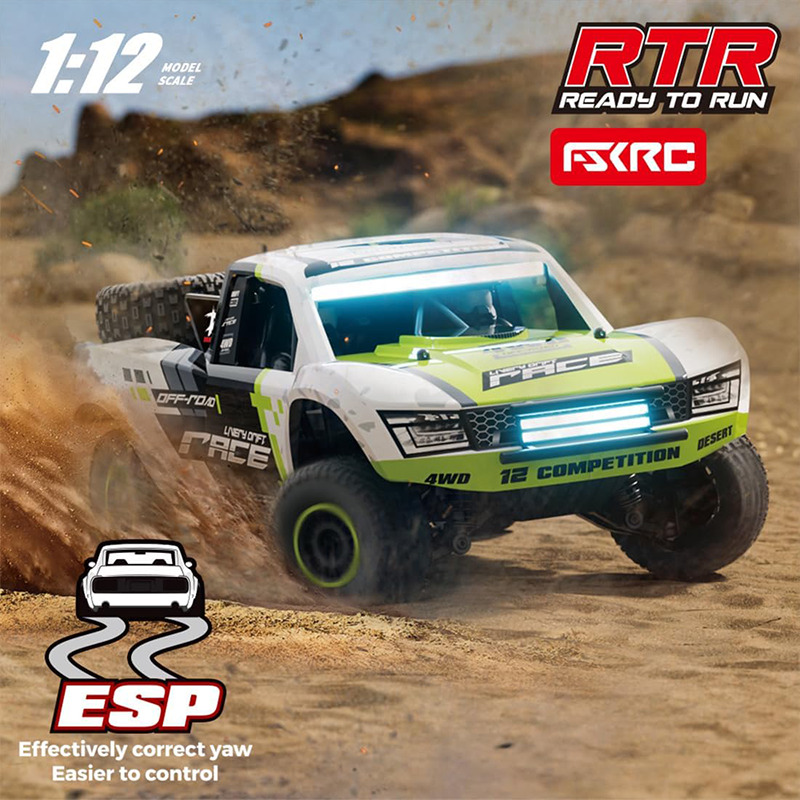 RD12 1/12 RC drift car with gyroscope, 7-color LED roof light and front/rear LEDs