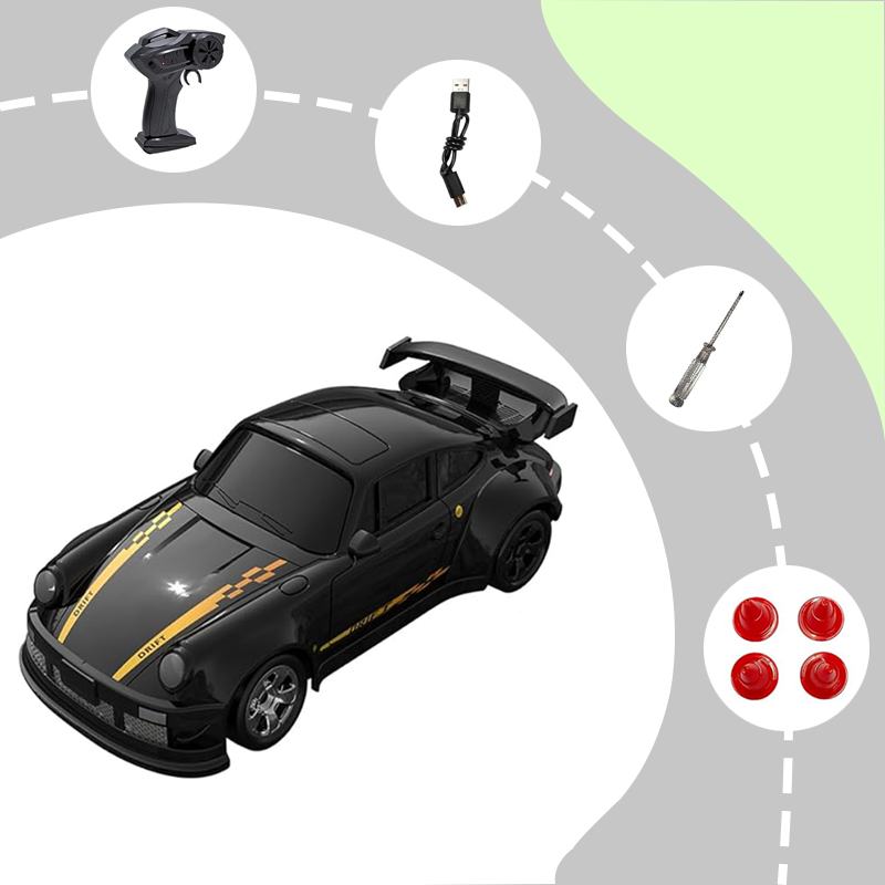 1/64 4WD Mini RC Drift Car with LED Lights