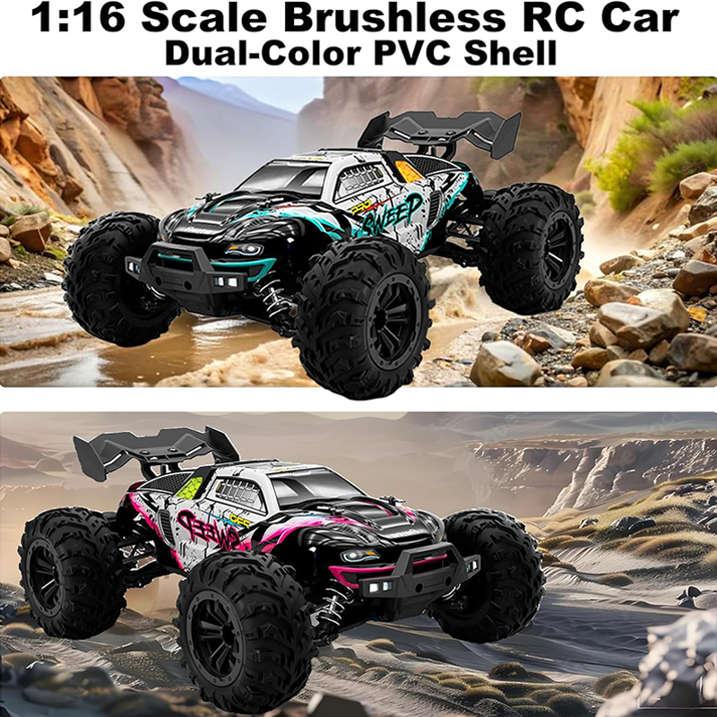 45+ MPH 4WD Brushless Waterproof Off-Road Remote Control Car 1:16