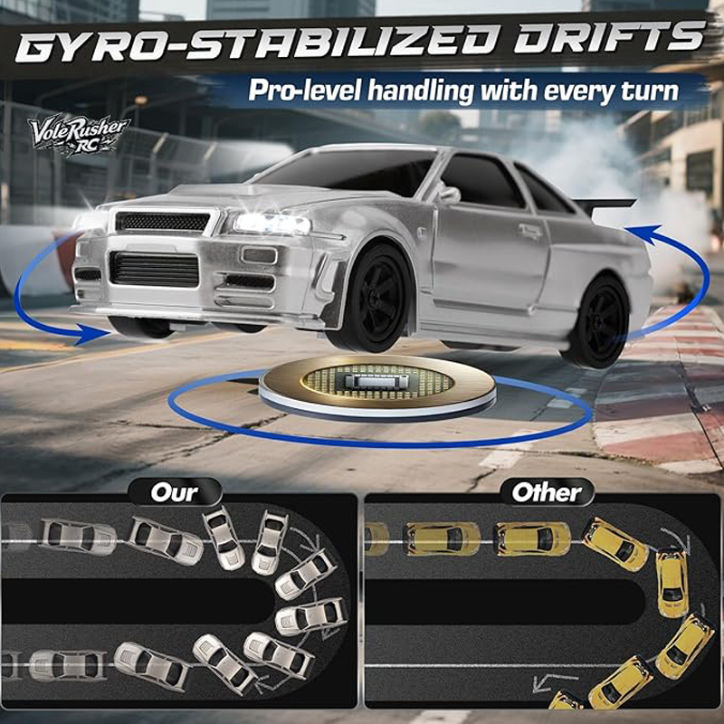 2025 New upgraded version 1/43 scale mini RC drift car with gyroscope
