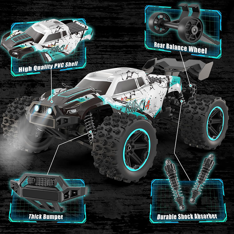 1:14 scale off-road remote control car, top speed 50 km/h, 60-minute battery life