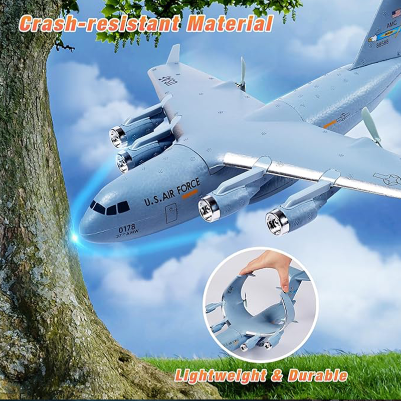 C-17 2.4GHz Overlord III military transport aircraft with 6-axis gyroscope stabilizer