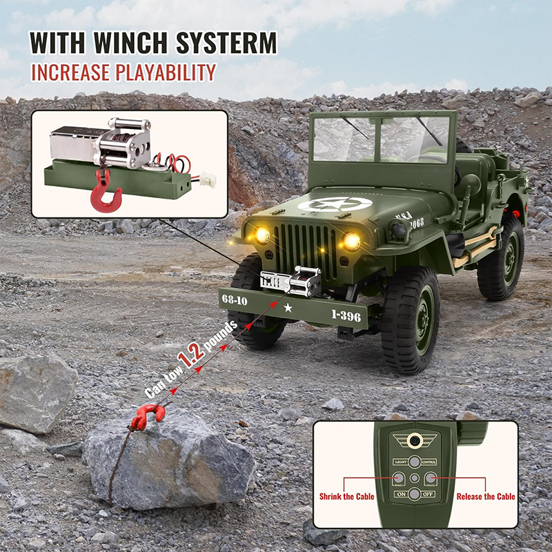 1/10 scale Willys military rock climbing remote control truck-JJY37