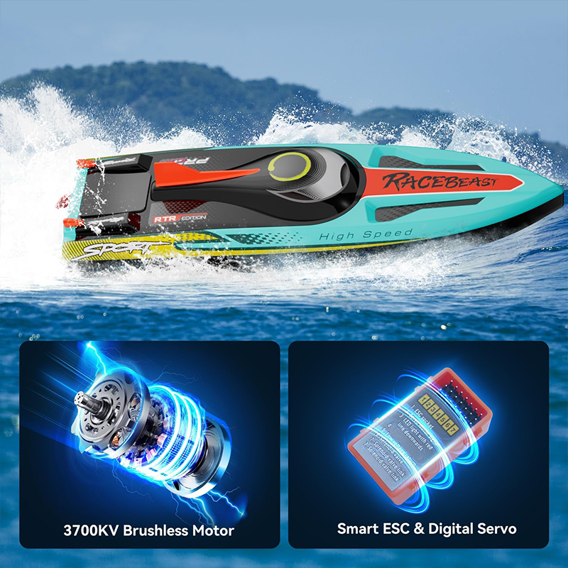 19-inch brushless self-righting racing boat, 40 mph