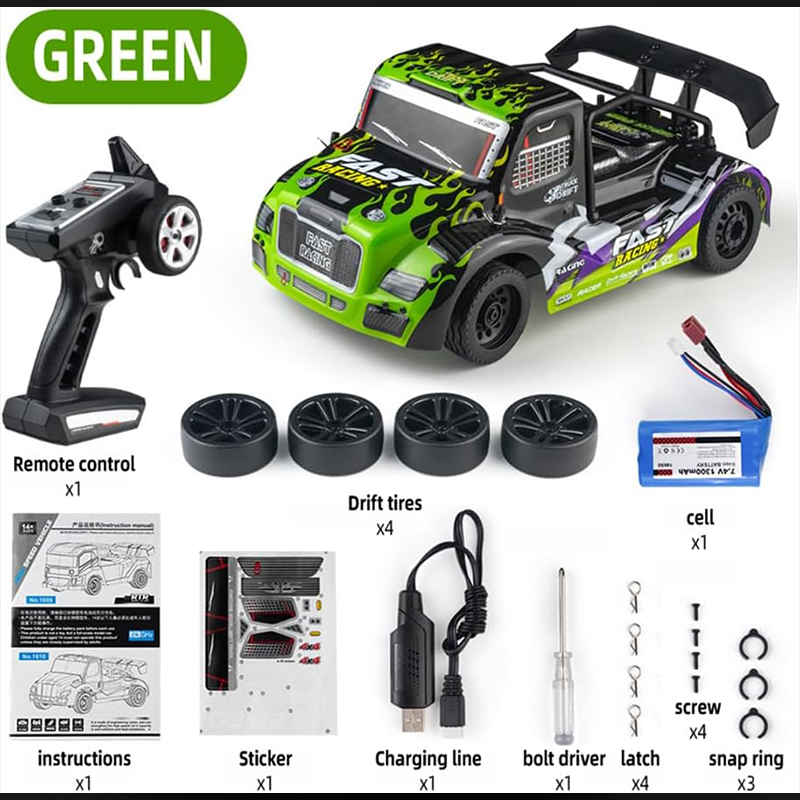 1/16 scale remote-controlled drift 4x4 truck, top speed 40 km/h, equipped with 380 motor