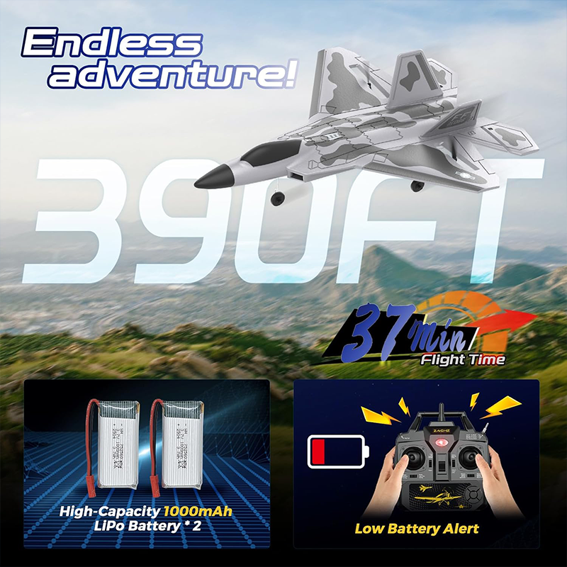 F-22 remote-controlled RTF aircraft with 6-axis gyroscope