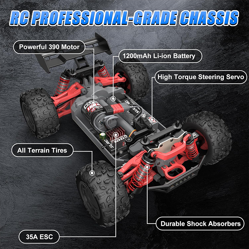 1/16 scale high-speed 2.4GHz remote control car, 45 km/h