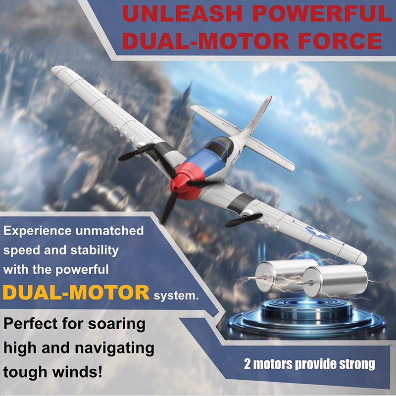 P51 remote control airplane, six-axis gyroscope