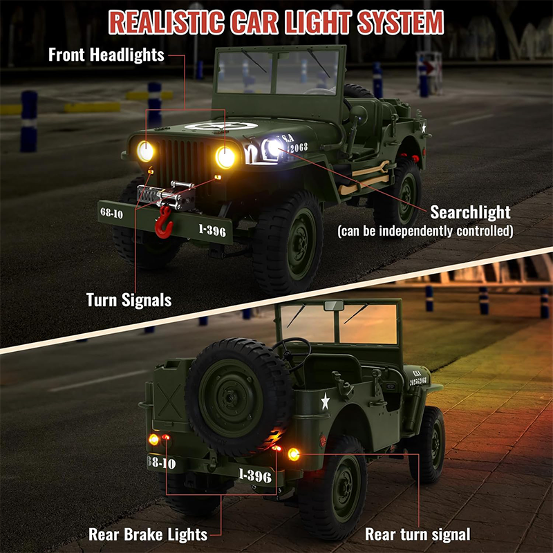1/10 scale Willys military rock climbing remote control truck-JJY37