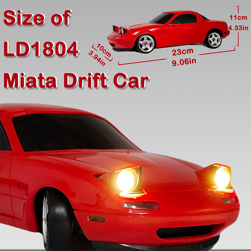 2.4GHz 1/18 scale drift racer with gyro Miata pop-up lights
