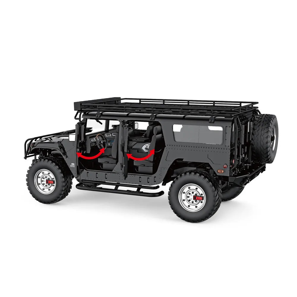 1/10 Scale 16-Channel Metal Chassis Hummer RC Crawler - HGR01