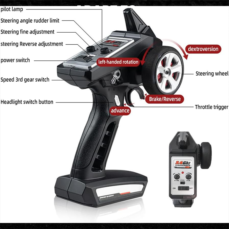 1/16 scale remote-controlled drift 4x4 truck, top speed 40 km/h, equipped with 380 motor