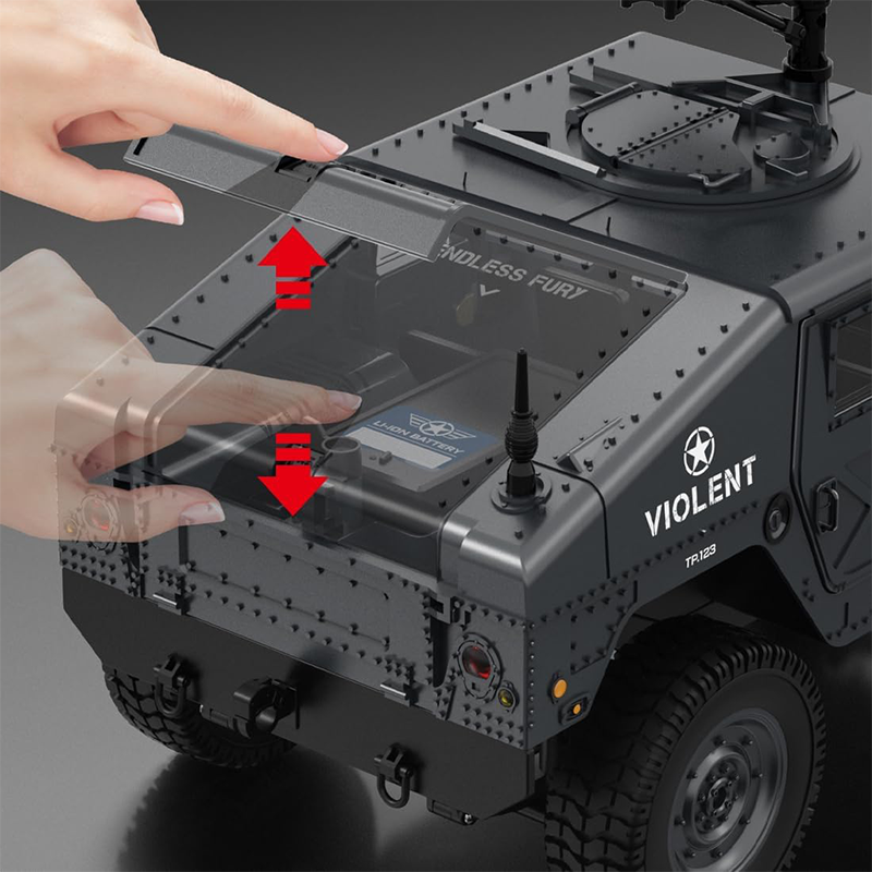 1:14 Alloy Climbing Military Remote Control Truck-JJY32