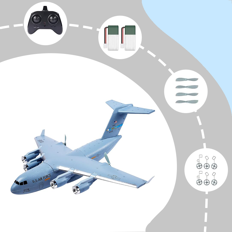 C-17 2.4GHz Overlord III military transport aircraft with 6-axis gyroscope stabilizer