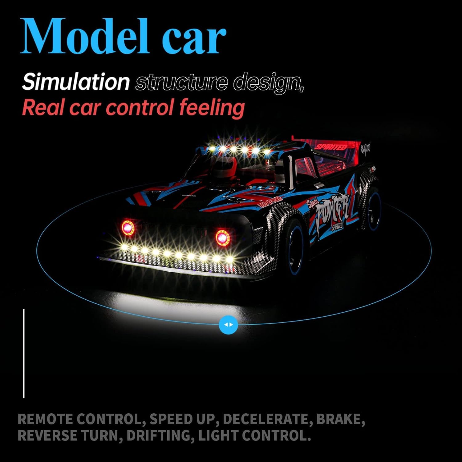 1:10 scale 3650 brushless metal chassis remote control racing car, 60 km/h - WLY4