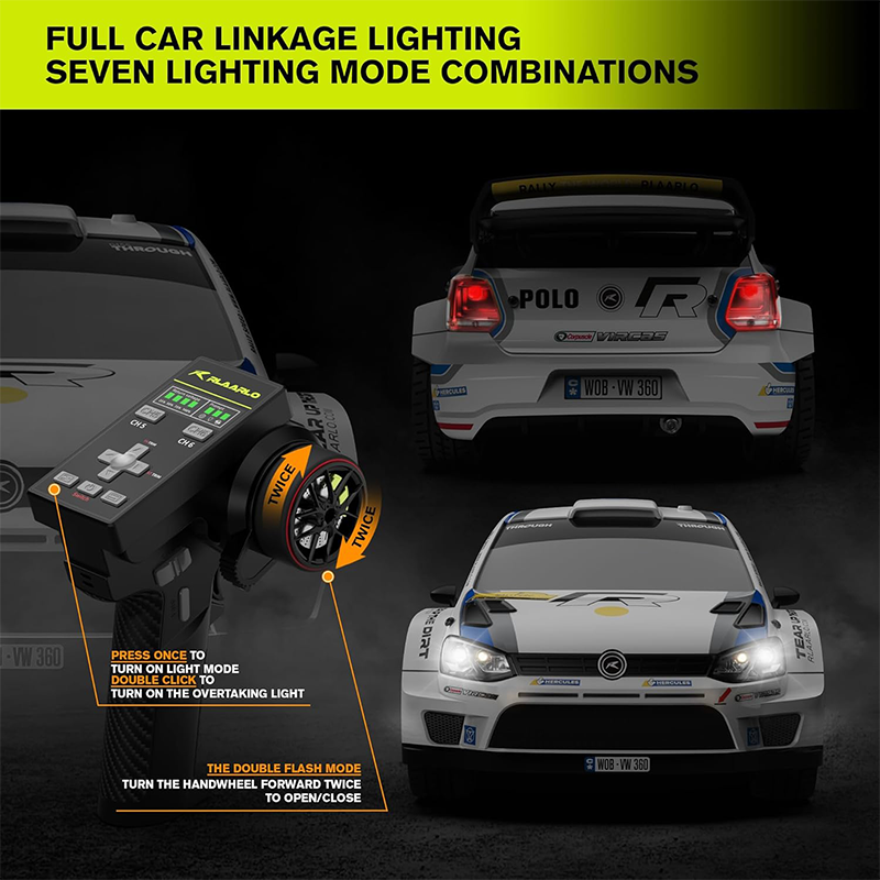 1/12 scale brushless waterproof rally car, 50+ mph, with gyroscope
