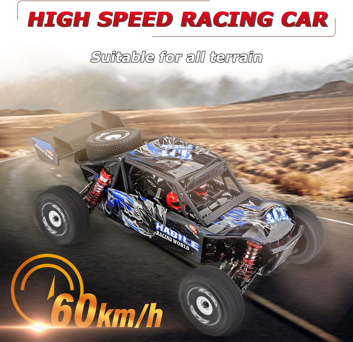 1/12 scale 2.4GHz four-wheel drive high-speed race car, 60 km/h - WLY11